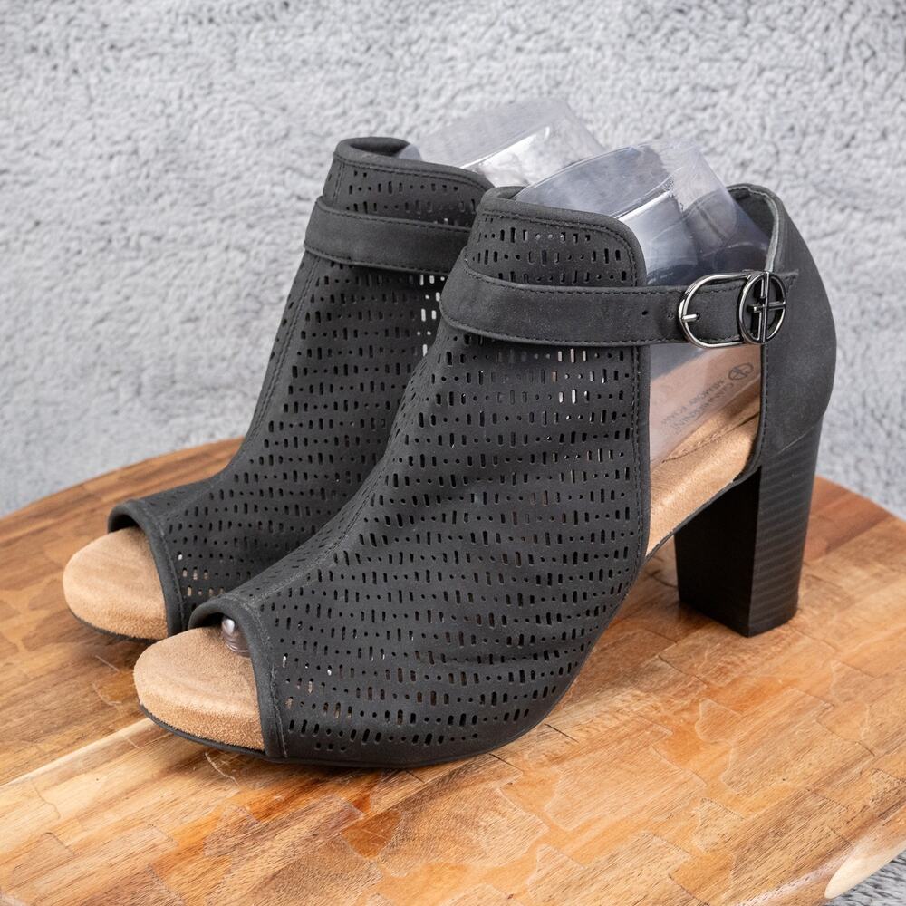 Giani Bernini Jaccee‎ Memory-Foam Perforated Shooties Heeled SZ 9.5 Black - Picture 3 of 6